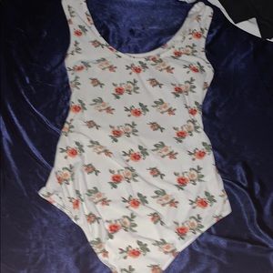 flowered soft body suit